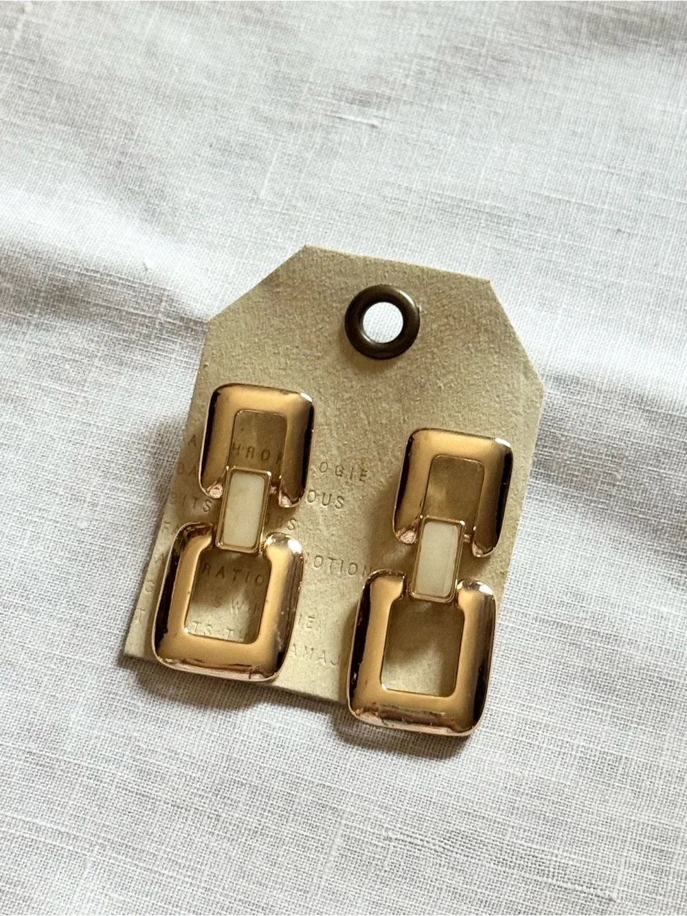NWT Anthropologie Lucite Double-Square Drop Earrings and Necklace Set.